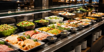 Crudités et salades composées : taboulé, macédoine, salade piémontaise, tagliatelles au surimi